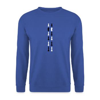 Les échecs Roi Dame - Sweat-shirt Unisexe - bleu royal - Devant - Alina (178cm) & Michal (187cm)