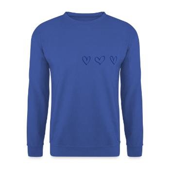 Idée cadeau coeur bleu - Sweat-shirt Unisexe - bleu royal - Devant - Alina (178cm) & Michal (187cm)