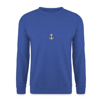 Cool Hipster Anchor (Golden Beach / beach - style) - Unisex Pullover - Royalblau - Vorne - Alina (178cm) & Michal (187cm)