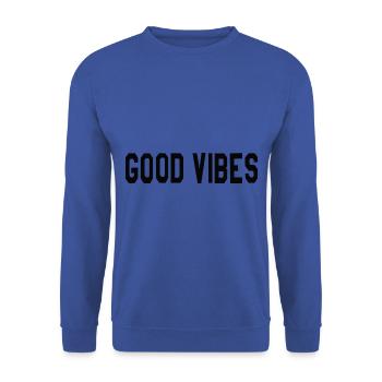 Good Vibes - Unisex Pullover - Royalblau - Vorne - Alina (178cm) & Michal (187cm)