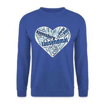 Ravensburg Herz - Unisex Pullover - Royalblau - Vorne - Alina (178cm) & Michal (187cm)