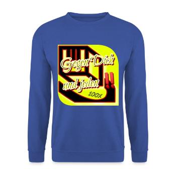 Gegen dich und jeden‼️ - 100% - Club WoW - Unisex Pullover - Royalblau - Vorne - Alina (178cm) & Michal (187cm)