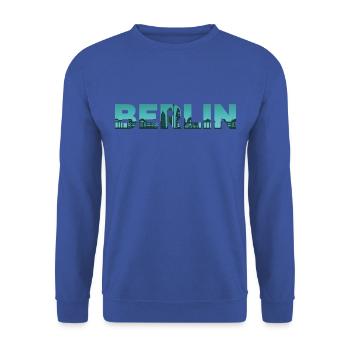 Berlin City Skyline Fernsehturm Deutschland Berlin - Unisex Pullover - Royalblau - Vorne - Alina (178cm) & Michal (187cm)