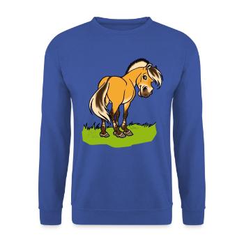 Smiling fjord horse - Unisex Sweatshirt - royal blue - Front - Alina (178cm) & Michal (187cm)