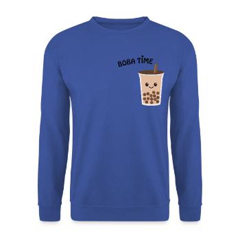 Boba Bubble Tea Gift Gift Idea Milk Tea - Unisex Sweatshirt - royal blue - Front - Alina (178cm) & Michal (187cm)