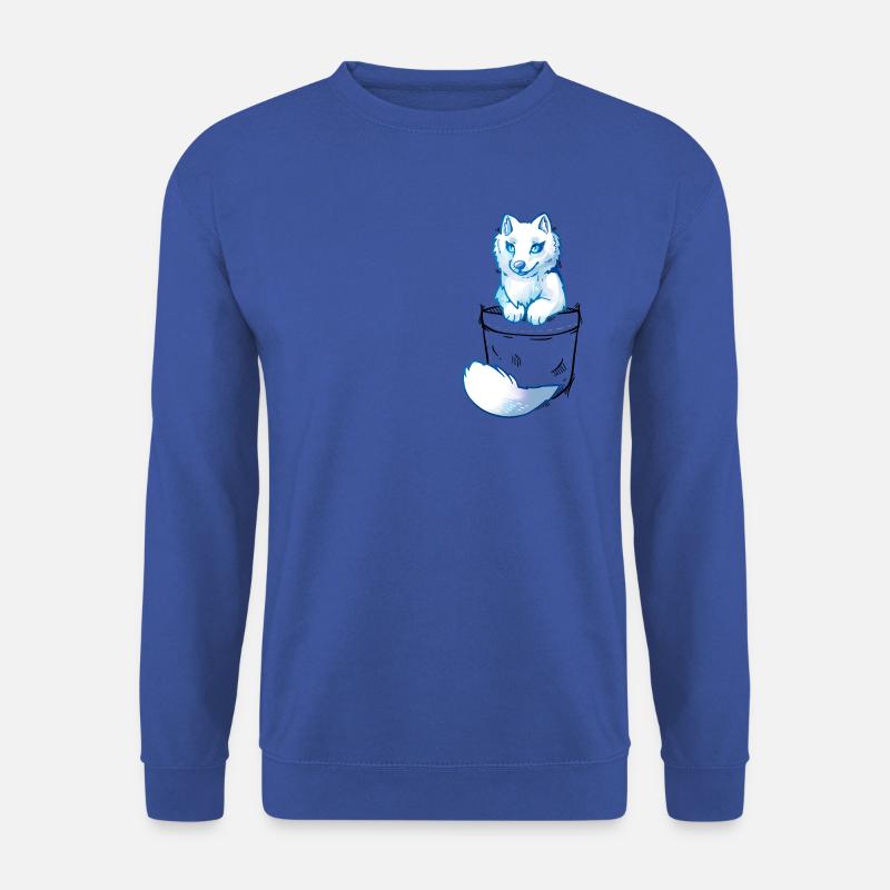 Pocket Cute Arctic Fox - Unisex Pullover - Royalblau