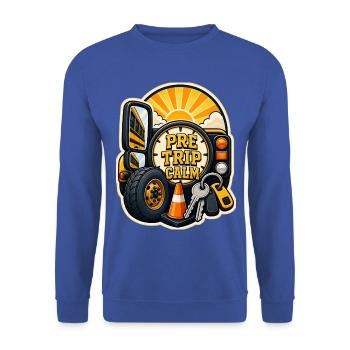 PRE TRIP CALM - Unisex Pullover - Royalblau - Vorne - Alina (178cm) & Michal (187cm)