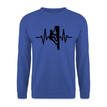 Klettern Herzschlag - Unisex Pullover - Royalblau - Vorne - Alina (178cm) & Michal (187cm)