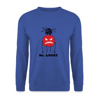 Mr angry - Sweat-shirt Unisexe - bleu royal - Devant - Alina (178cm) & Michal (187cm)