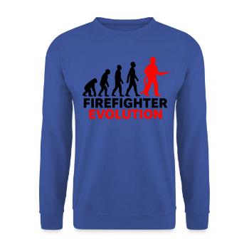 Firefighter Evolution Hero Gift Cool - Unisex Sweatshirt - royal blue - Front - Alina (178cm) & Michal (187cm)