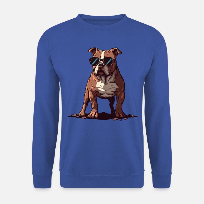 Pitbull trägt Sonnenbrille - Unisex Pullover - Royalblau