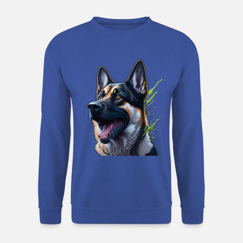 German Shepherd Head Splashart - Unisex Sweatshirt - royal blue