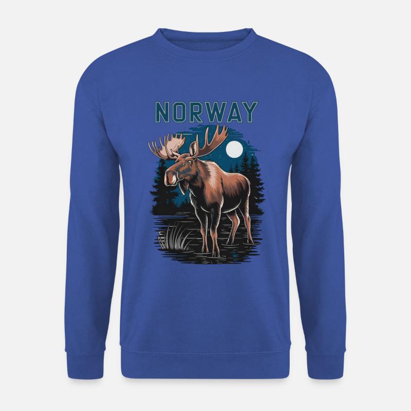 Norway mit Elch - Unisex Pullover - Royalblau