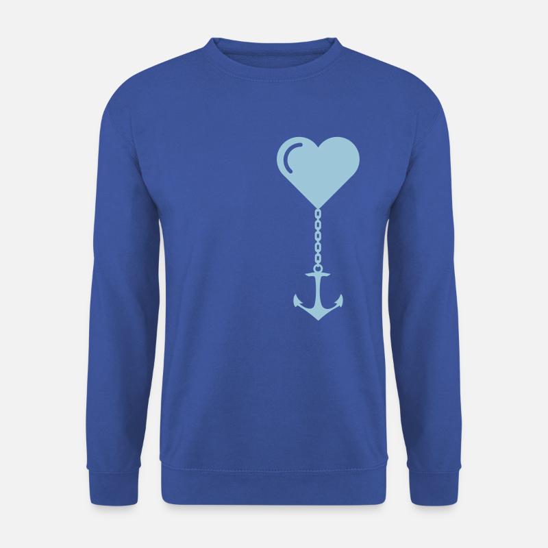Anker Herz Liebe JGA Hafen Ehe Heimat - Unisex Pullover - Royalblau