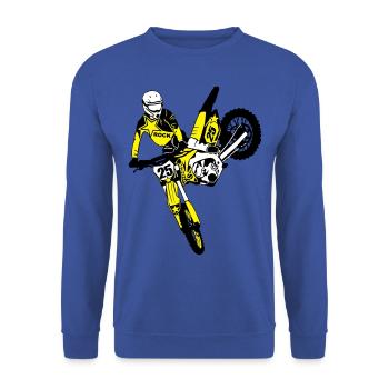 Moto Cross - motocross - Sweat-shirt Unisexe - bleu royal - Devant - Alina (178cm) & Michal (187cm)