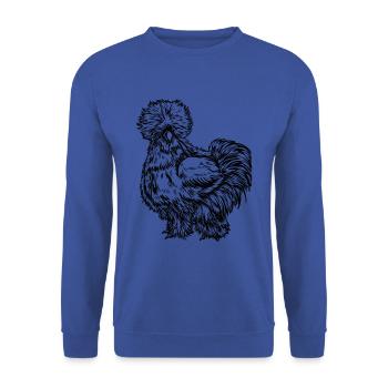 Poulet de soie dessin - Sweat-shirt Unisexe - bleu royal - Devant - Alina (178cm) & Michal (187cm)