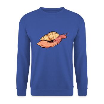 Snail crawls on the hand - agate snails - Unisex Sweatshirt - royal blue - Front - Alina (178cm) & Michal (187cm)