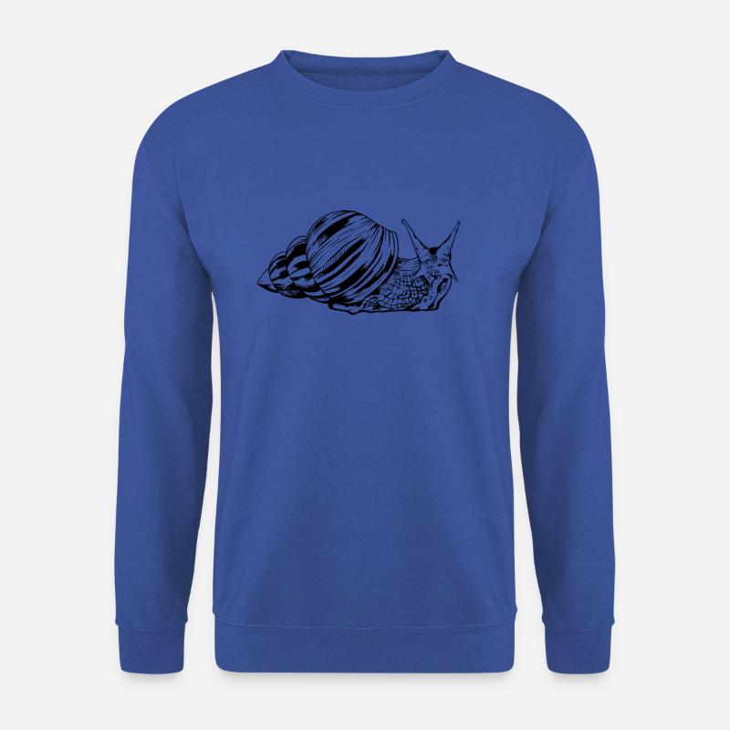 Tegning af en agat snegl - snegle - Unisex sweater - kongeblå