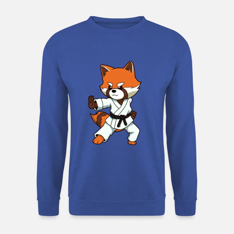 Comic roter Panda macht Karate - Unisex Pullover - Royalblau