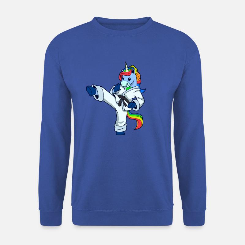 Comic Einhorn macht Karate - Unisex Pullover - Royalblau