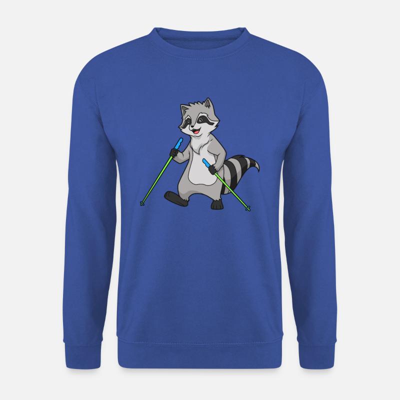 Nordic Walking Comic Waschbär - Unisex Pullover - Royalblau