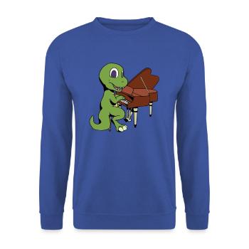 Comic TREX plays piano - Unisex Sweatshirt - royal blue - Front - Alina (178cm) & Michal (187cm)
