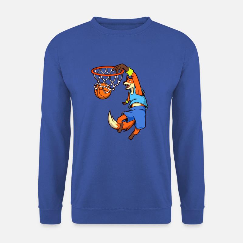 Comic Fuchs spielt Basketball - Unisex Pullover - Royalblau