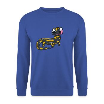 Kawaii Fire Salamander - Unisex Sweatshirt - royal blue - Front - Alina (178cm) & Michal (187cm)