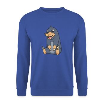 Kawaii Maulwurf - Unisex Pullover - Royalblau - Vorne - Alina (178cm) & Michal (187cm)