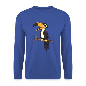Kawaii Tukan - Unisex Pullover - Royalblau - Vorne - Alina (178cm) & Michal (187cm)
