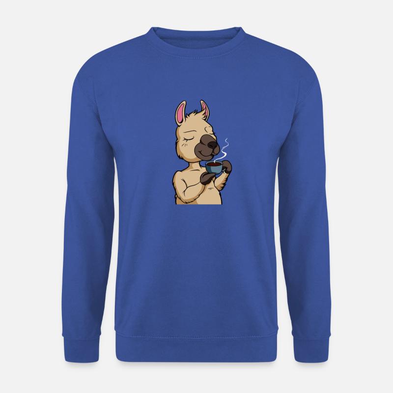 Lama drinks coffee - coffee drinker - Unisex Sweatshirt - royal blue