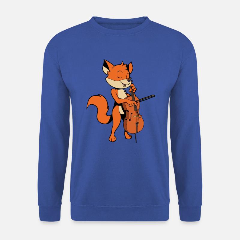 Comic Fuchs spielt Cello - Unisex Pullover - Royalblau