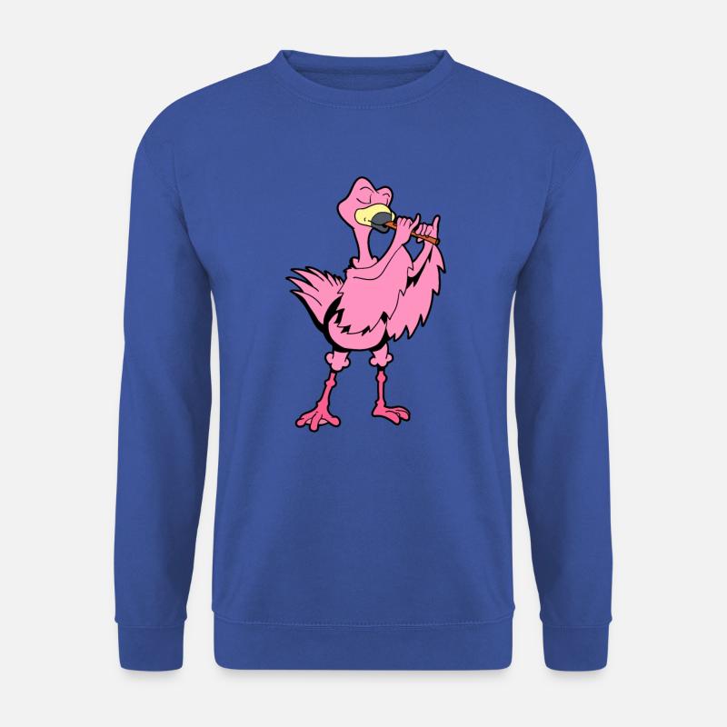 Cartoon Flamingo - Flötenspieler - Unisex Pullover - Royalblau