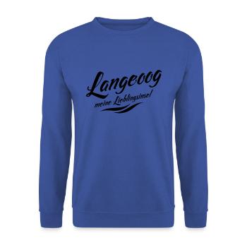 Meine Lieblingsinsel Langeoog - Unisex Pullover - Royalblau - Vorne - Alina (178cm) & Michal (187cm)