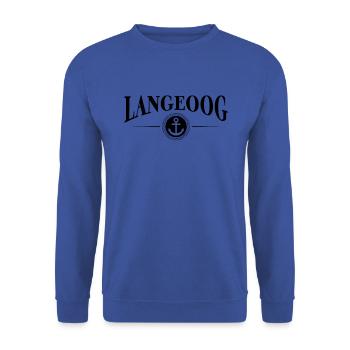 Anker und Seil - Insel Langeoog - Unisex Pullover - Royalblau - Vorne - Alina (178cm) & Michal (187cm)