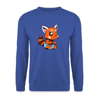 Kawaii Baby roter Panda - Unisex Pullover - Royalblau - Vorne - Alina (178cm) & Michal (187cm)