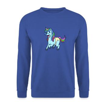 Kawaii Bébé Licorne - Sweat-shirt Unisexe - bleu royal - Devant - Alina (178cm) & Michal (187cm)