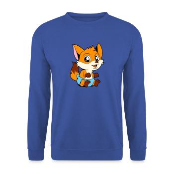 Kawaii Baby Fuchs - Unisex Pullover - Royalblau - Vorne - Alina (178cm) & Michal (187cm)