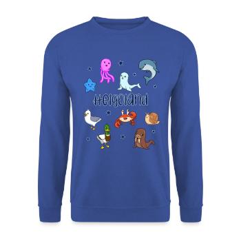 Süße Tiere in Helgoland - Unisex Pullover - Royalblau - Vorne - Alina (178cm) & Michal (187cm)