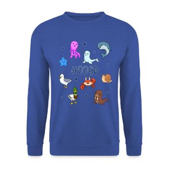 Süße Tiere in Hooge - Unisex Pullover - Royalblau - Vorne - Alina (178cm) & Michal (187cm)