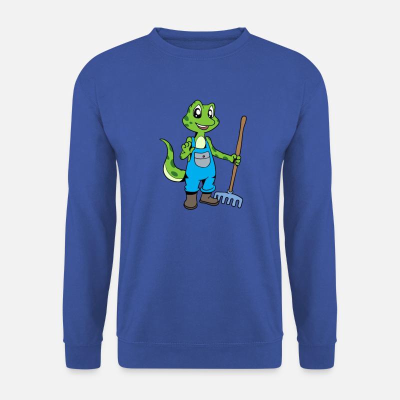 Gerne im Garten -Gärtner Gecko - Unisex Pullover - Royalblau