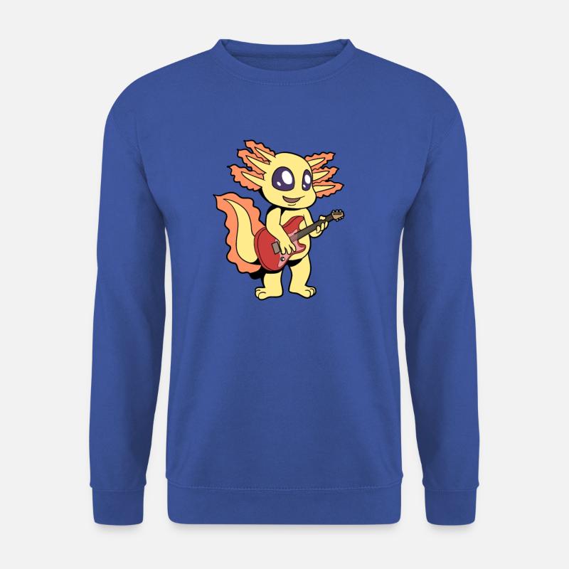 Comic Axolotl plays electric guitar - Unisex Sweatshirt - royal blue