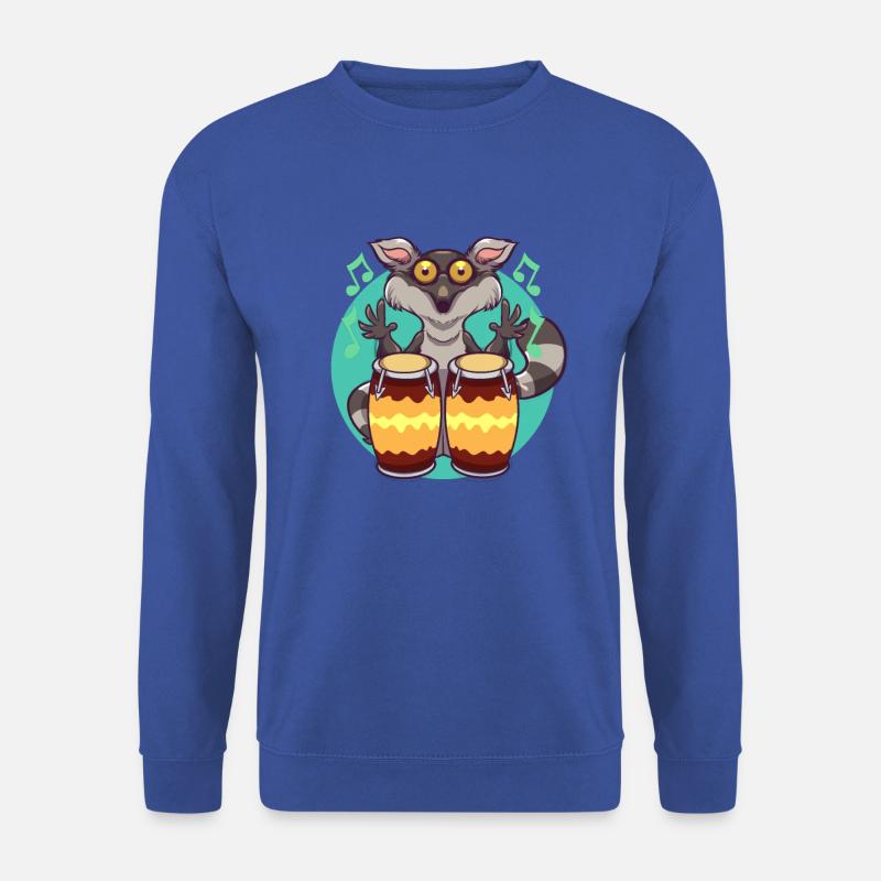 Comic Lemur plays percussion - Unisex Sweatshirt - royal blue