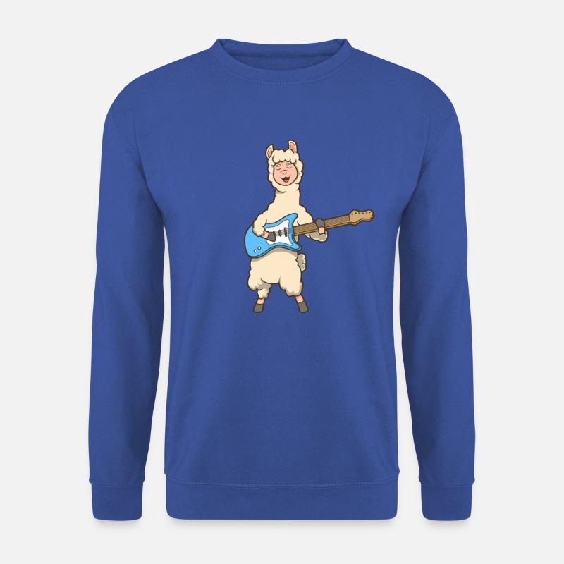 Comic Lama plays electric guitar - Unisex Sweatshirt - royal blue