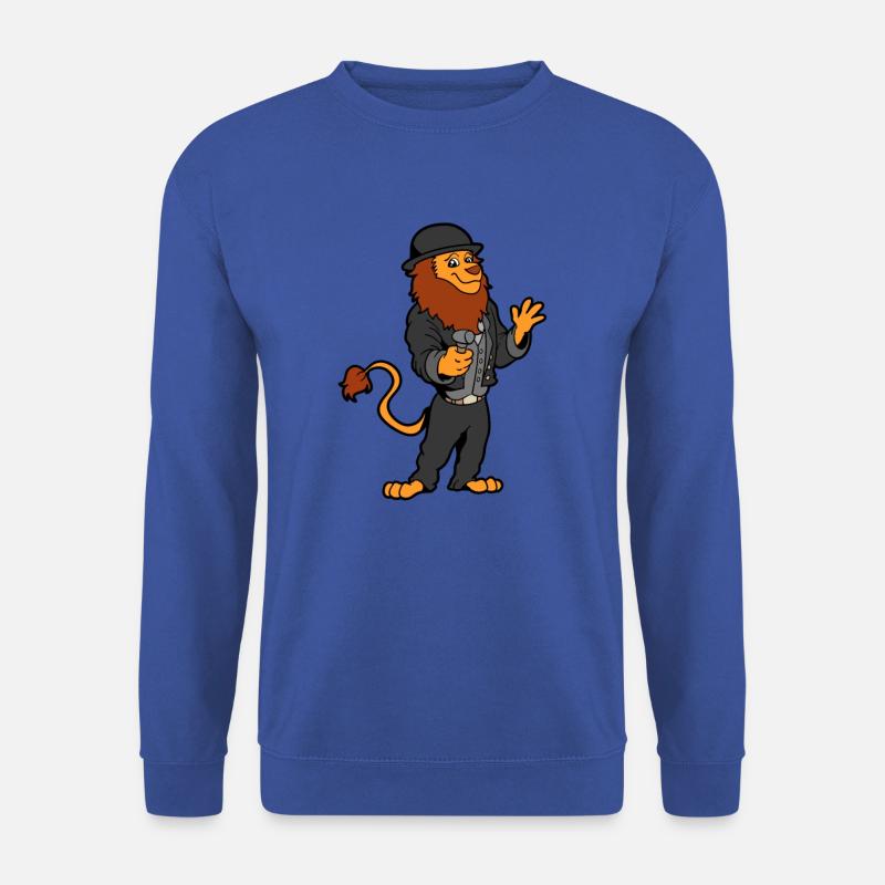 Comic Löwe als Zimmermann - Unisex Pullover - Royalblau