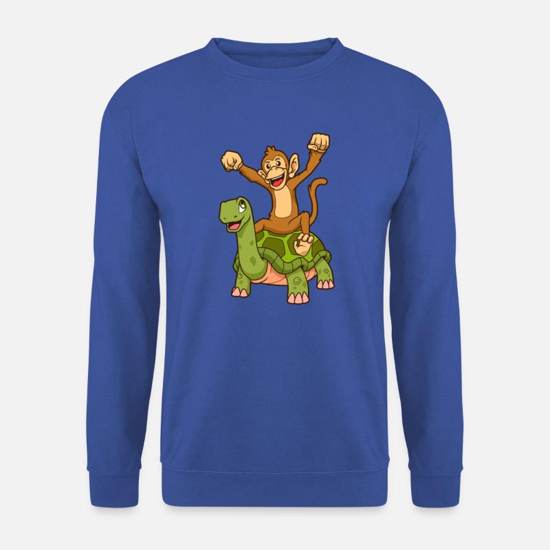 Comic - Monkey sits on turtle - Unisex Sweatshirt - royal blue