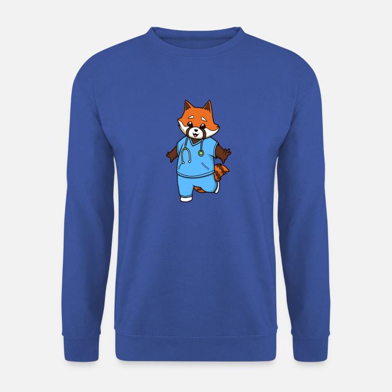 Comic Roter Panda Krankenschwester - Unisex Pullover - Royalblau