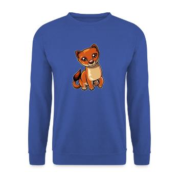 Kawaii Weasel - Unisex Sweatshirt - royal blue - Front - Alina (178cm) & Michal (187cm)