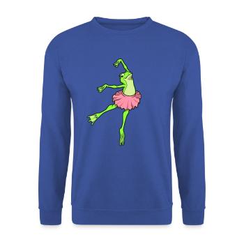 Comic Frog Dances Ballet - Ballerina - Unisex Sweatshirt - royal blue - Front - Alina (178cm) & Michal (187cm)