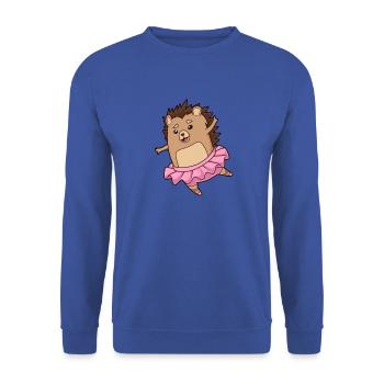 Comic Hedgehog Dances Ballet - Ballerina - Unisex Sweatshirt - royal blue - Front - Alina (178cm) & Michal (187cm)